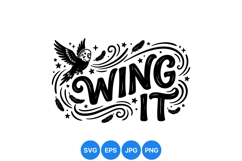 Hand Drawn Bird Typography Clipart Design Product Image 1