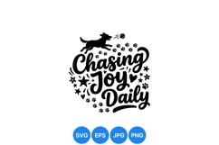 Playful Dog Chasing Joy Daily SVG Design Product Image 1