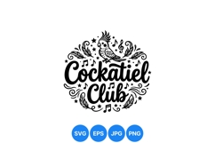 Hand Drawn Cockatiel Bird Club Illustration Product Image 1