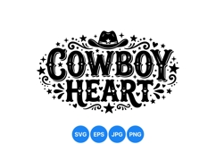 Western Cowboy Heart SVG Cut File Design Product Image 1