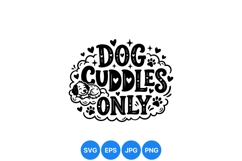 Hand Drawn Dog Cuddles Typography Clipart Design Product Image 1