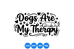 Dogs Are My Therapy SVG Clipart Design Product Image 1
