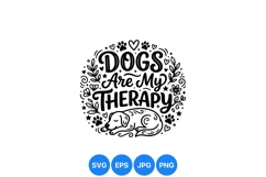Hand Drawn Dogs Are My Therapy SVG Design Product Image 1