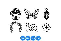 Whimsical Nature Vector Illustrations for Crafts Product Image 1