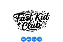Fast Kid Racing Club Bold SVG Design Illustration Product Image 1