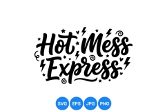 Hand Drawn Hot Mess Express Typography Clipart Product Image 1