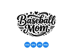 Baseball Mom SVG Clipart For T Shirt Design Product Image 1