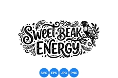 Hand Drawn Bird Typography SVG Design Artwork Product Image 1