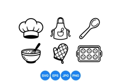 Minimalist Baking Kitchen Icon Clipart Design Product Image 1