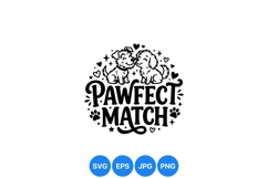 Cute Pawfect Match Dog SVG Clipart Design Product Image 1