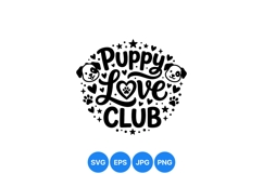 Hand Drawn Puppy Love SVG Clipart Design Product Image 1