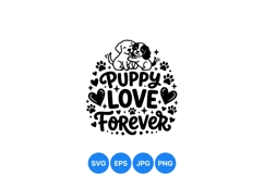Cute Puppy Love Forever SVG Clipart Design Product Image 1