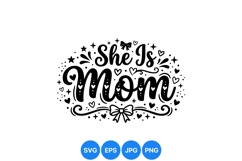 She Is Mom Valentine SVG Clipart Design Product Image 1