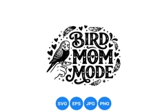 Hand Drawn Bird Mom SVG Design for Crafts Product Image 1