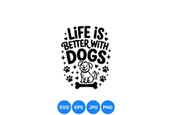 Cute Dog Life Quote SVG Clipart Design Product Image 1