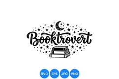 Hand Lettered Book Lover Design With Moon Stars Product Image 1