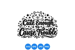 Funny Cute Animal Typography SVG Design For Crafts Product Image 1