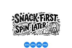 Funny Hamster Snack And Spin SVG Illustration Product Image 1