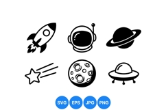 Hand Drawn Outer Space Svg Icon Illustration Product Image 1