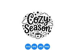 Hand Lettered Cozy Season Coffee Vector Design Product Image 1