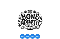 Cute Bone Appetit Dog Svg Illustration Design Product Image 1
