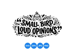 Hand Drawn Small Bird Quote Clipart Design Product Image 1