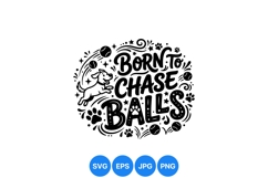 Playful Dog Chasing Balls SVG Design For Pets Product Image 1