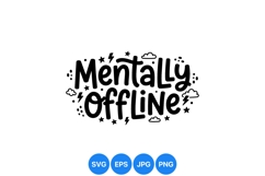 Hand Drawn Mentally Offline Svg Cut File Product Image 1