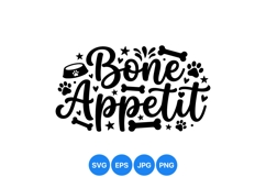 Funny Bone Appetit Dog Svg Illustration Design Product Image 1