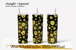 Sunflowers tumbler,20 oz skinny tumbler sublimation png Product Image 1