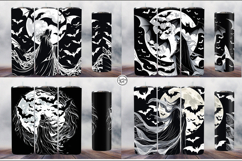 4 Creepy Ghost Tumbler Sublimation, 20 oz Tumbler Wrap Product Image 2