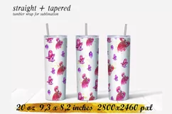 Flamingo Tumbler,20 oz skinny tumbler sublimation Product Image 1
