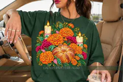 Dia de Muertos Ofrenda PNG with Marigolds and Candles Product Image 2