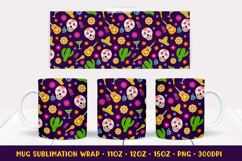 Dia De Los Muertos Mug Wrap. Mexican Sublimation Design 08 Product Image 1