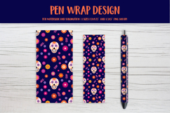 Dia De Los Muertos Pen Wrap Sublimation or Waterslide 009 Product Image 1