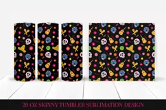 Dia De Los Muertos Skinny Tumbler Wrap Sublimation Design 10 Product Image 4