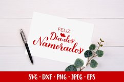 Feliz Dia Dos Namorados SVG. Brazilian Valentines Day card Product Image 1