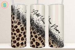 Diagonal Leopard Black Glitter 20Oz Tumbler Sublimation Wrap Product Image 1