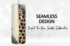 Diagonal Leopard Black Glitter 20Oz Tumbler Sublimation Wrap Product Image 2