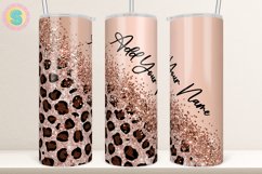 Diagonal Leopard Rose Gold 20Oz Tumbler Sublimation Wrap Product Image 1