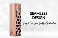Diagonal Leopard Rose Gold 20Oz Tumbler Sublimation Wrap Product Image 2