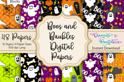 Boos and Baubles: A Whimsical Halloween Paper Pack | PNG Product Image 1