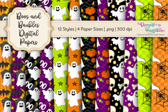 Boos and Baubles: A Whimsical Halloween Paper Pack | PNG Product Image 2