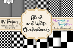 Black and White Checkerboards Digital Paper | 4 Sizes Product Image 1