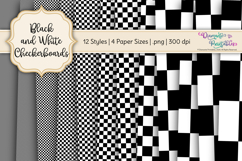 Black and White Checkerboards Digital Paper | 4 Sizes Product Image 3