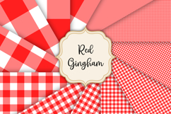 Red Gingham Digital Paper Pack | 12 Styles | 4 Sizes | png Product Image 2