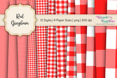 Red Gingham Digital Paper Pack | 12 Styles | 4 Sizes | png Product Image 3
