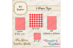 Red Gingham Digital Paper Pack | 12 Styles | 4 Sizes | png Product Image 4