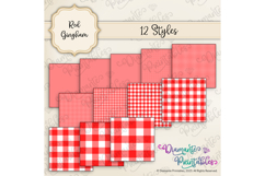 Red Gingham Digital Paper Pack | 12 Styles | 4 Sizes | png Product Image 5