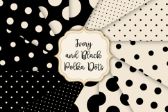 Ivory and Black Polka Dots Digital Paper Pack | 12 Styles Product Image 3
